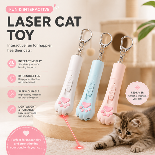 ✨ MCOIKY®5-Pattern Rechargeable Laser Toy for Cats