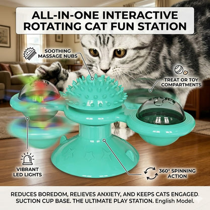 🐾 MCOIKY®SpinFun Cat Toy – Interactive Rotating Scratcher & Massager