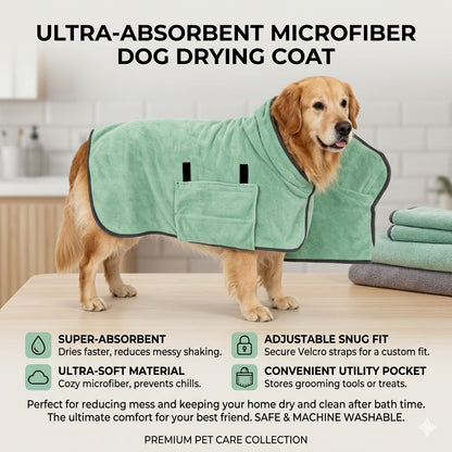 🐾 MCOIKY® Quick-Dry Pet Towel – Absorbent Bath Robe for Cats & Dogs