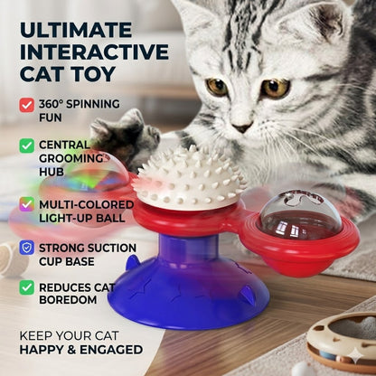 🐾 MCOIKY®SpinFun Cat Toy – Interactive Rotating Scratcher & Massager