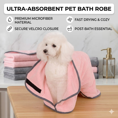 🐾 MCOIKY® Quick-Dry Pet Towel – Absorbent Bath Robe for Cats & Dogs