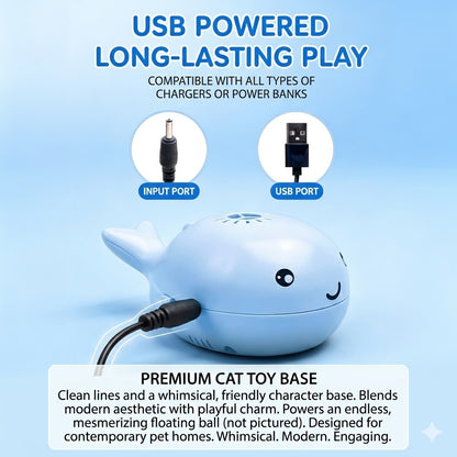 🐾 MCOIKY®Whale Float Cat Toy – Interactive Electric Floating Ball