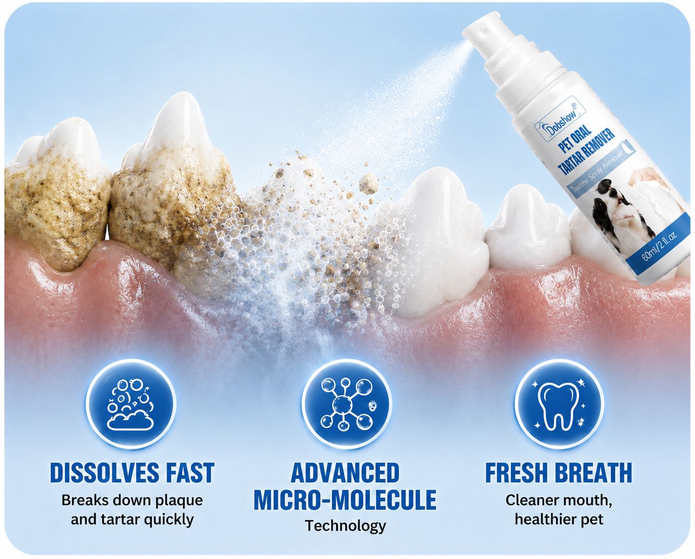 ✅End Pet Oral Problems⚡️Dobshow® 3-in-1 Pet Oral Care Spray-For Dogs & Cats of All Sizes🐶🐱