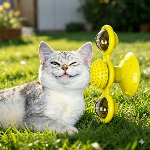 🐾 MCOIKY®SpinFun Cat Toy – Interactive Rotating Scratcher & Massager